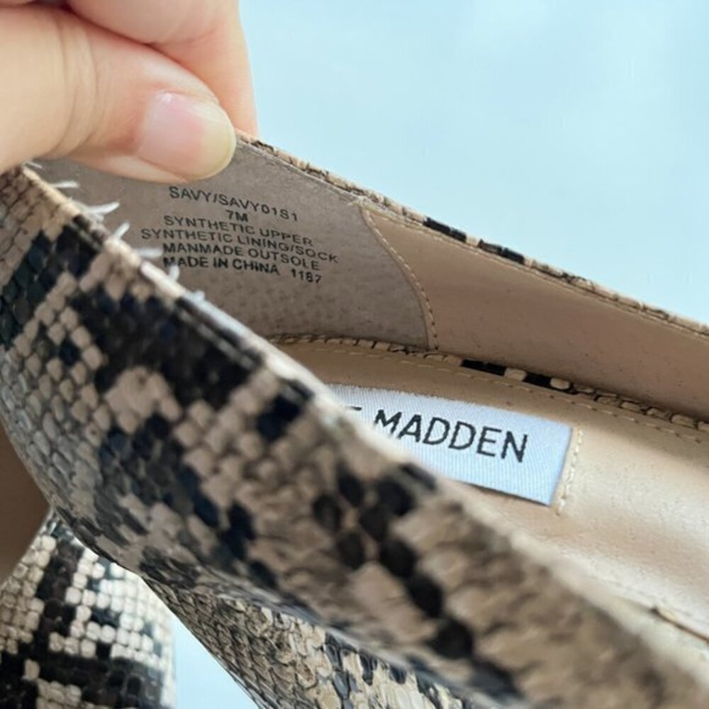 Steve Madden Savy Snake Print Block Heel Pump Poi… - image 5